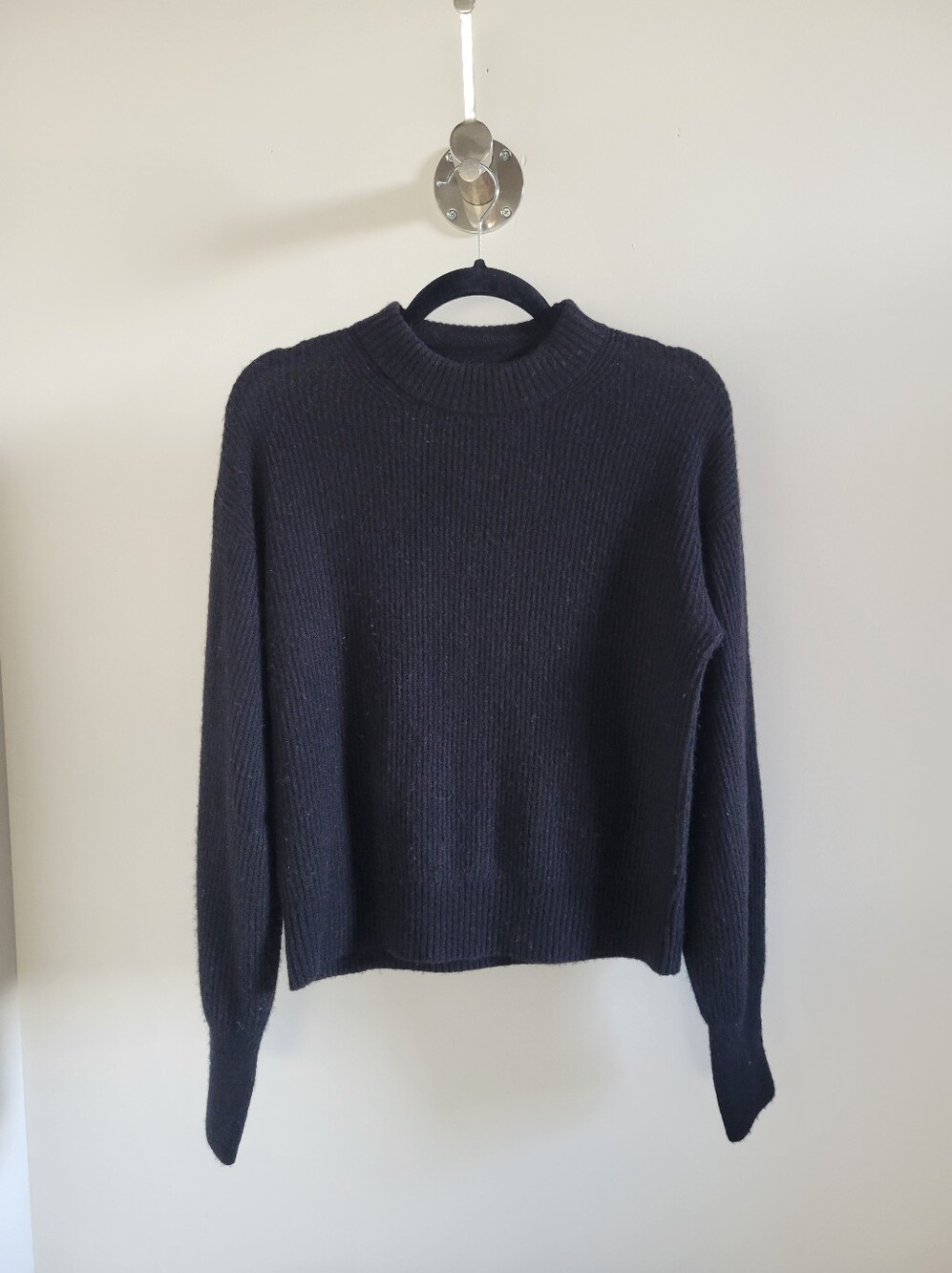 Quince Wool Alpaca Blend Crewneck Sweater Black Medium Lightweight
